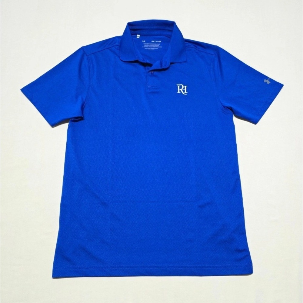 Under Armour Men Blue Performance Polo Shirt RH Logo Size Small Pullover Reg Fit